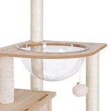 i.Pet Cat Tree Tower Scratching Post Scratcher 142cm Wood Bed Condo House PET-CAT-WOOD142-BE