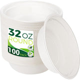 32oz Paper wls , Heavy Duty Disposable wls Perfect for Hot Soup Milk Cereals,Compostable V1192-AZ-W-18216