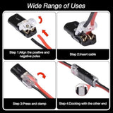 2-Pin Solderless Wire Connector Compact Plug for LED Strips & 1822 AWG Cables, Copper & V1366-AZ2-W-10888