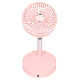 Mini Shake Head Fan Portable Folding Telescopic Electric Fan for Home Office OutdoorPink V1294-YM0721-3113210043812