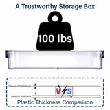 2 Pcs 5.5qt 9 X 13 Plastic Portable Project Case with Snap-Tight Clear Stackable Storage Box with V1366-AZ2-W-14555