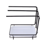 Sponge Holder with Drain Pan Quick Drying Hollow Bottom Rustproof Dishcloth Drying Rack for Kitchen V1294-YM0703-3118230115111