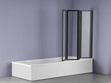4 Fold Black Folding Bath Shower Screen Door Panel 1000 x 1400mm V63-830171