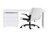 Artiss Computer Desk Executive Office Chairs Sets White DESK-140M-CHAIR-7023-WH