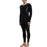 Men Thermal Underwear Seamless Absorbent Breathable Men Base Layer Set for Cold Weather Black XXL V1294-YM0901-3117240268215