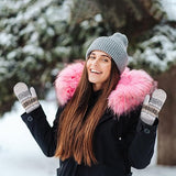 Pack of 3 pairs - Warm gloves for women - Extra thick - Knitted imitation - Suitable for cold V1188-ZXY-117-0026