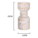 Contemporary Carved Loop Pillar Candleholder 25cm V637-92097CDL