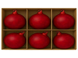 Christabelle Large Red Glass Baubles 6 Pcs with Faint Crackle Pattern Balls Christmas Tree Deco 112_YAN215S6