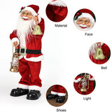 Electric Musical Santa Claus Figurine, About 45cm Tall with Music, Creative Standing Doll, Full of V1232-SDLR-DCK-001