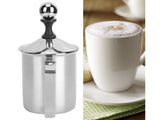 400cc Stainless Steel Manual Milk Frother, Foamer, Mixer, Stirrer for Coffee & Latte Art V1263-JX-2929
