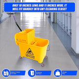 20L Deluxe Mop Wringer Bucket Side Press Janitor Commercial Cleaning V63-824801