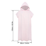 Pink Hooded Microfiber Surf Poncho, Adult Changing Towel for Beach, Pool and Swimming V1188-MS-731-093