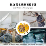 Portable Ventilator, 304.8mm/12inch Heavy Duty Cylinder Fan, 550W Strong Shop Exhaust Fan 2500CFM, V952-FBGSZ550W12INQAWHV3