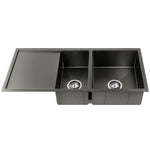 Cefito Kitchen Sink 100X45CM Stainless Steel Basin Double Bowl Black SINK-BLACK-10045