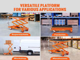 Hydraulic Lift Table Cart, 330lbs Capacity 50" Lifting Height, Manual Double Scissor Lift Table with V952-SJYYSJPTCCS4BSRWBV0