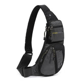 Black And Grey Men's Vintage Chest Bag - Multi-functional Waterproof Crossbody Sling Bag for Outdoor V888-ELOSUNG17223