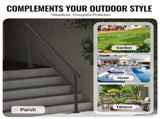 Handrails for Outdoor Steps, 5 Step Stair Hand Rail Kit, Transitional Carbon Steel Railings with V952-FGDHGZLSLZFSXI0DBV0