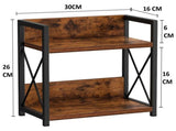 CARLA HOME 2-Tier Countertop Shelf Organizer Rustic Wood Kitchen Spice Rack for Storage, Condiments V178-36177