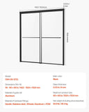Bathtub Shower Door, 1422-1524 mm x 1524 mm, Semi-Frameless Double Sliding Tub Door, Semi-Frameless V952-TLYGM60W62HIYDJ1GV0