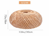 Bamboo Wicker Rattanshade Hand-Woven Double Layer Bamboo Domeshade Asian Rustic Japanese V1192-AZ-W-35251