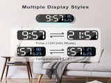 13.7" Large LED Digital Wall Clock - Auto Dimming, Temperature Display, Ideal for Bedroom & V1232-SXJSJ001