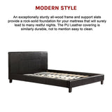 Double PU Leather Bed Frame Black V63-761225