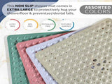 Square Non-Slip Mat with Suction Cups and Drain Holes, Soft Machine-Washable Bathtub Mat for V1189-LC-AMZ-00301