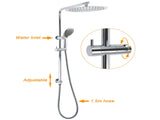 Chrome Dual Shower 12" Slim Rain Head 5 Modes Handheld Sliding Rail Inbuilt Diverter Twin Taps V1233-C4902B22HR005M5C1KSR112CPF0282A