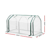Green Fingers Mini Greenhouse PE Cover Green House Roll-Up Zippered Door 1.2x0.5x0.6M GH-MINI-F-121X54-TP