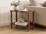 Levede Side Table Slim Storage Shelf for Bedside End Table Hallway Brown NI1098-BR-AU