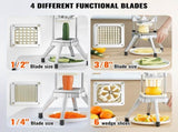 Commercial Vegetable Fruit Chopper, Stainless Steel French Fry Cutter with 4 Blades 1/4" 3/8" 1/2", V952-GGSSDQTJJB412RXV9V0