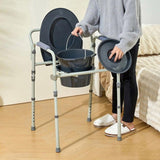 Commode Chair, Bedside Commode with Wider Toilet Seat, 7-Level Adjustable Height, 5.8L Removable V952-WLLGSGMTZQSZUX19CV0