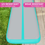 Powertrain Airtrack 20cm Thick 7m x 1m Inflatable Gymnastics Tumbling Mat Air Track - Mint Gree IFM-0701-GYGN