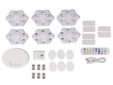 6PCS LED Hexagon Lights for Wall Wireless RGB Music Sync DIY Hexagon Gaming Light with Remote V1294-YM0901-3119240118611