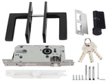 Space Aluminum Bedroom Door Lock Home Security Bedroom Handle Lock with Keys Screw Black V1294-YM0901-3114200057811
