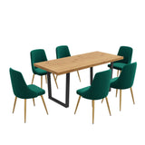 Gourmet Glamour The Natural&Velvet Dining Set V264-DNT-412C-NTR-DNC-414V-GRN-6