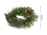 Spring Wildflowers Wreath for Front Door Dried Flower Artificial Wreath Hanging for Home Mall V1294-YM0523-10339086