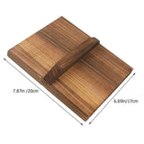 Coffee Wooden Wok Lid Anti Splash Cover for Home Cooking and Frying Pan Protection V1370-AZ4-14989