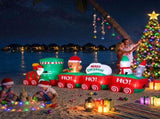 Jingle Jollys Christmas Inflatable Santa Train 3.6M Length LED Decorations Illuminated XMAS-INF-TRAIN-12FT
