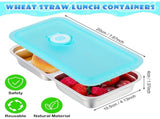 6 Pcs Stainless Steel Bento Box 30 oz Metal Lunch Box Food Storage Containers,Leakproof Lunch Box V1192-AZ-W-24991