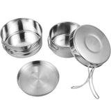 Lightweight Stainless Steel Camping Cookware Set, Portable Outdoor Hiking Pot and Pan for Travel V1370-AZ4-11541