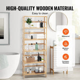 VEVOR Bamboo Bookshelf 6 Tiers Bamboo Ladder Bookcase Rectangle Storage Rack V952-TBSJTBZZZFX69RI3MV0