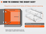 12"Wx21"Dx15"H Pull Out Cabinet Organizer, Heavy Duty Slide Out Pantry Shelves, Steel Roll Out V952-FZSLLDGGEC12VMAA1V0