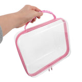 Large Capacity Transparent Hard Shell Toiletry Bag with Zipper, Crush Resistant Travel Organizer V1369-AZ3-W-14223