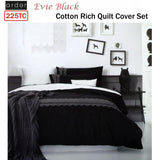 Ardor Evie Black Quilt Cover Set QUEEN V442-INT-QUILTCS-EVIE-BLACK-QS