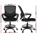 Artiss Office Chair Drafting Stool Computer Standing Desk Mesh Chairs Black OCHAIR-H-DRAF-BK