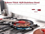 600F Heat Resistant 16in Silicone Cooking Tongs with Non Stick Rubber Tips and 12" Kitchen V1258-DP02-C-383