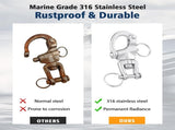 316 Stainless Steel Swivel Snap Shackle Clevis Quick Heavy Duty Release Spring Hook Marine Grade V1258-DP02-F-925