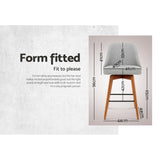 Artiss 4x Bar Stools Swivel Seat Wooden Grey BA-TW-8125-LI-GYX4