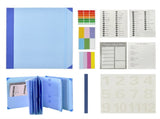 Blue Accordion File Binder with 12 Envelopes - Durable Document Organizer V888-ELOSUNG17094
